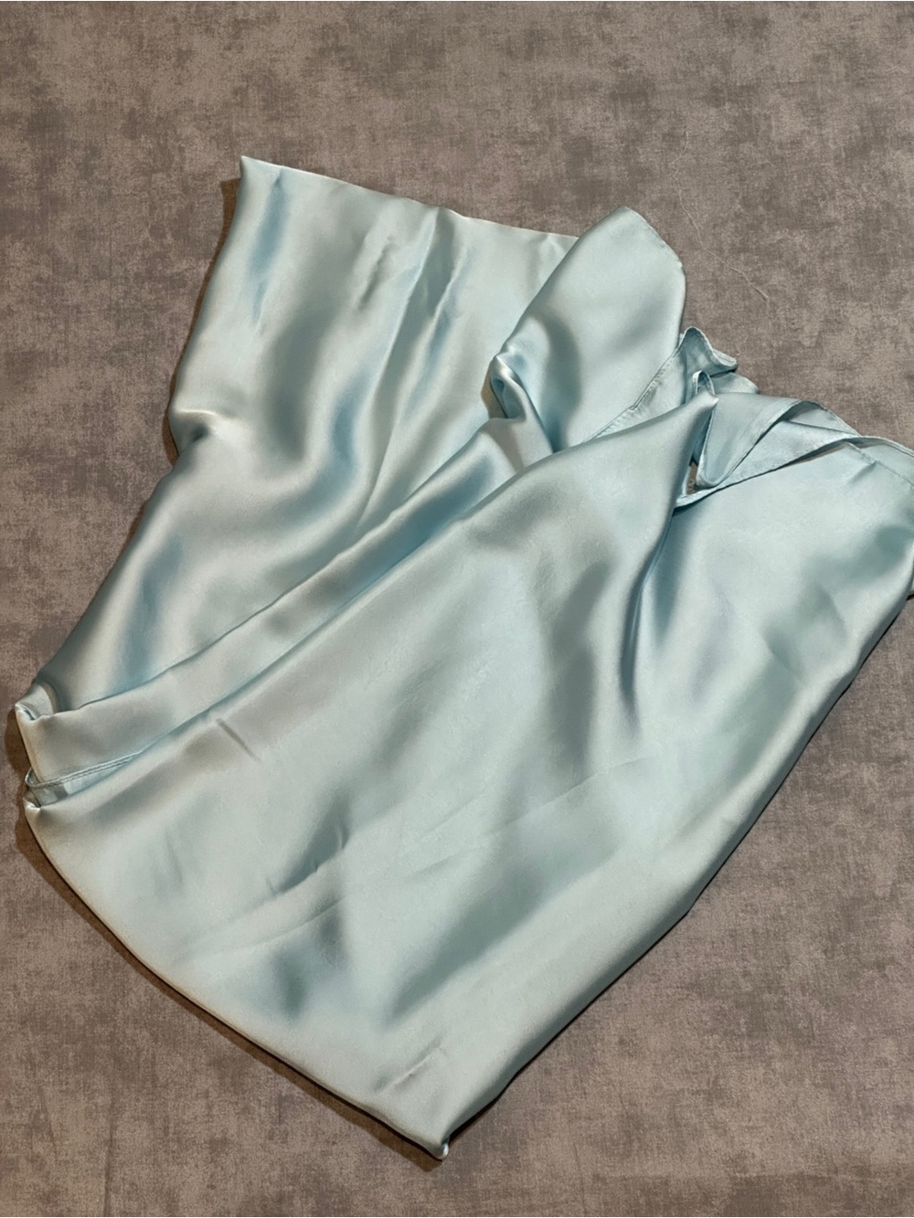 Silk Feel Long Satin Blue Scarf